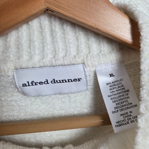 Alfred Dunner Chenille Knitted Floral 1/4 Zip Sweater XL Christmas Holiday Multi - Picture 2 of 11